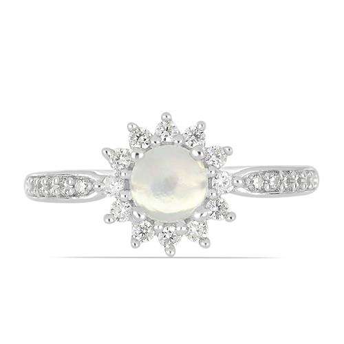 STERLING  SILVER NATURAL ETHIOPIAN OPAL GEMSTONE RING